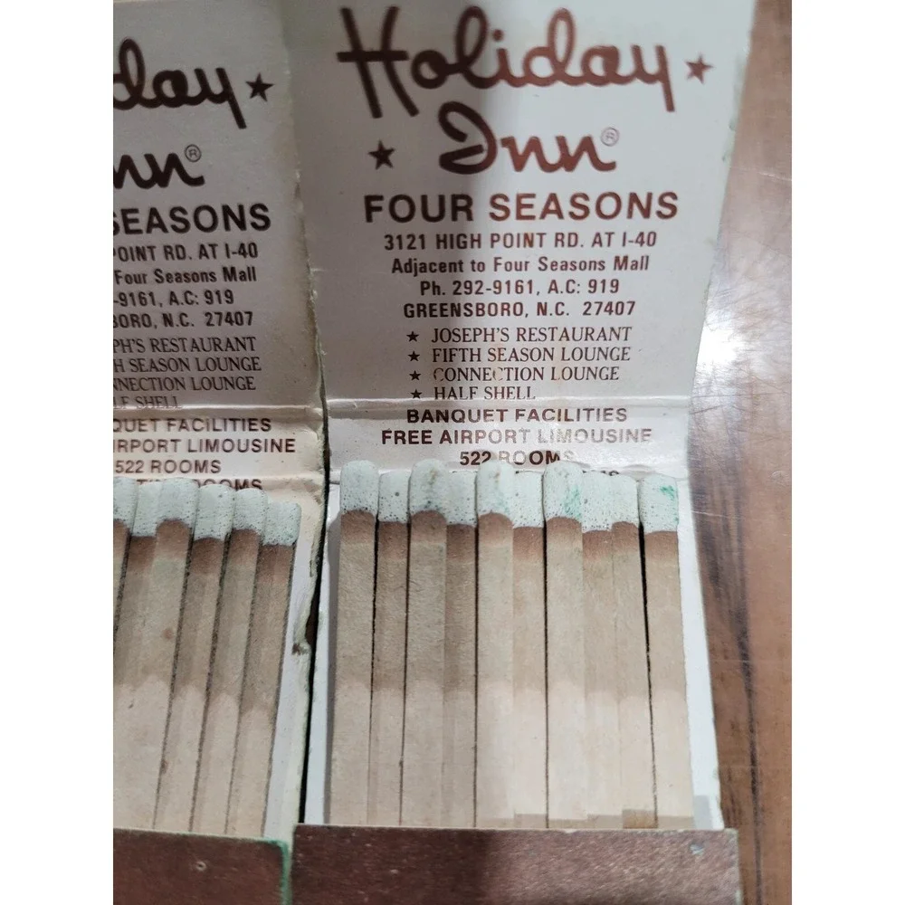 Vintage Holidy Inn Matchbooks 2 Four Seansons Greensboro NC